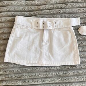 ALTAR'D STATE Denim Mini Skirt White Size Small